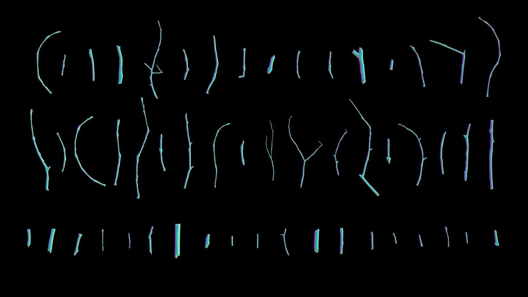 Oak And Tilia Twigs 4K Scanned Low-poly 3D model_14