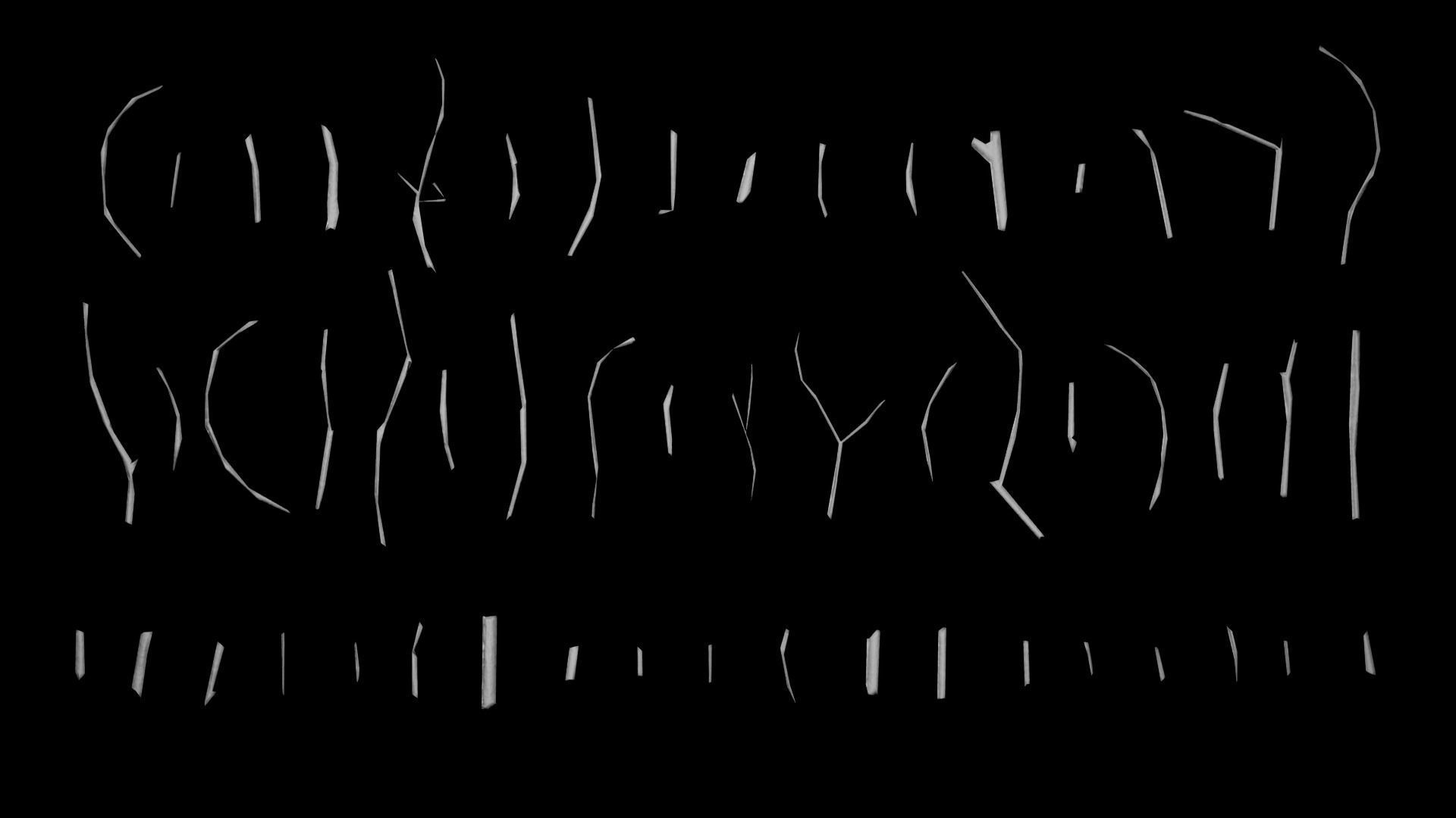 Oak And Tilia Twigs 4K Scanned Low-poly 3D model_12