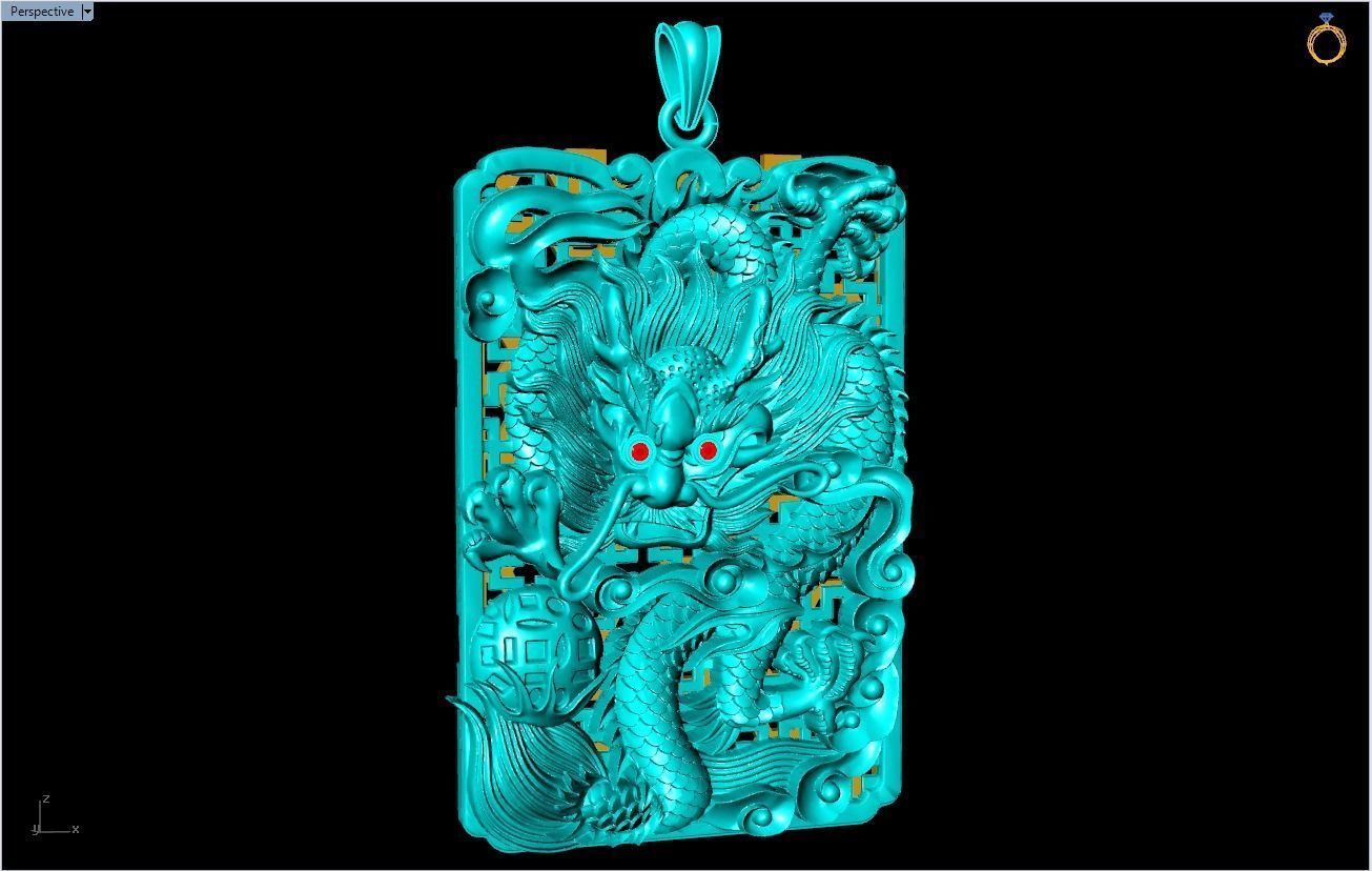 Dragon pendant - Mens pendants 3D print model_12