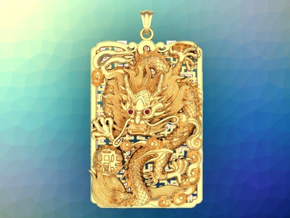 Dragon pendant - Mens pendants 3D print model_6