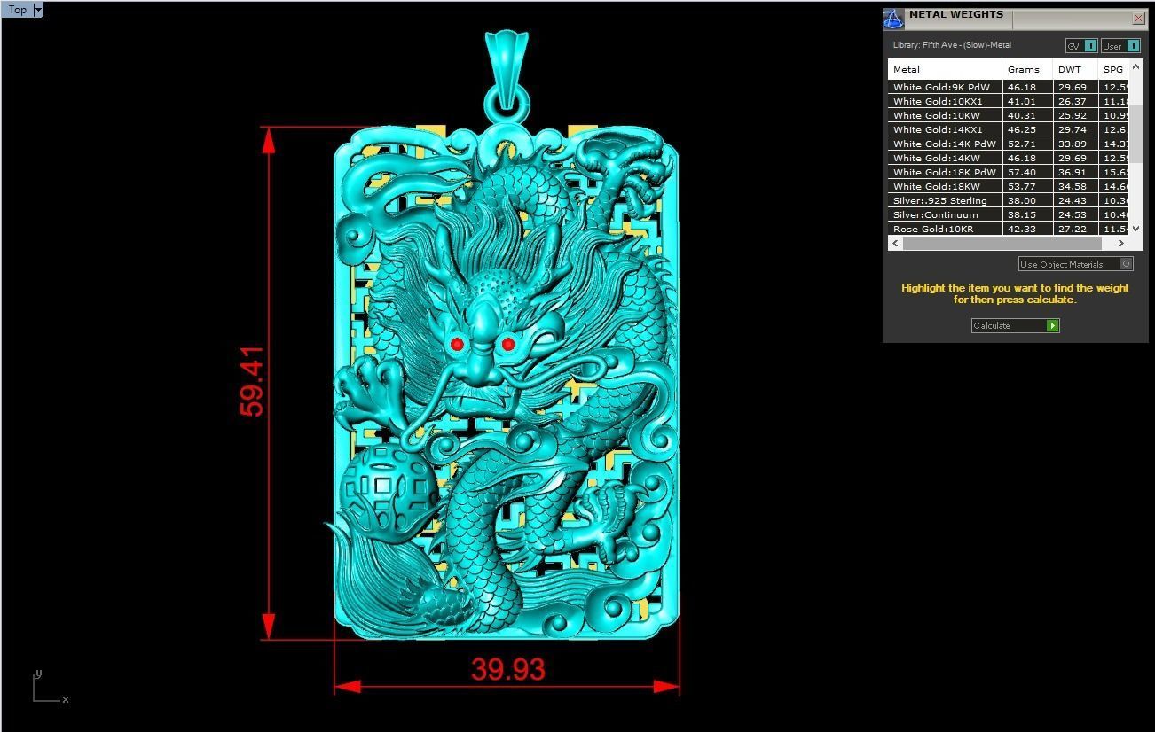 Dragon pendant - Mens pendants 3D print model_10