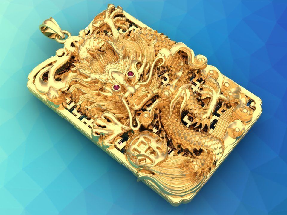 Dragon pendant - Mens pendants 3D print model_7