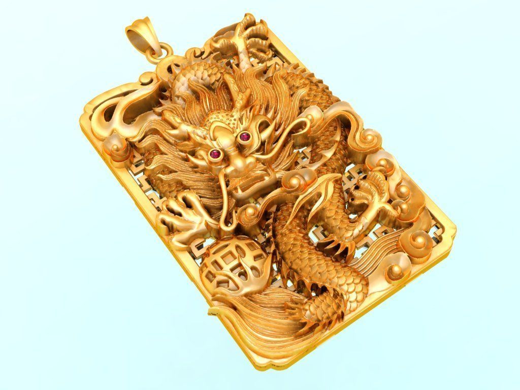 Dragon pendant - Mens pendants 3D print model_1