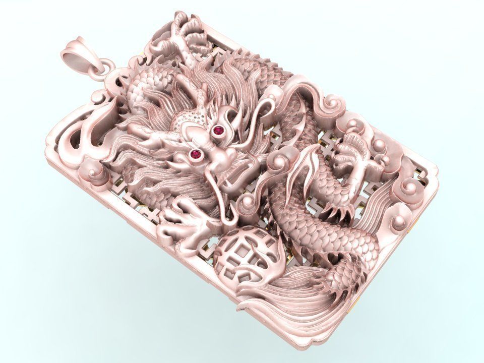 Dragon pendant - Mens pendants 3D print model_3