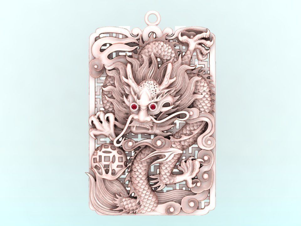 Dragon pendant - Mens pendants 3D print model_2