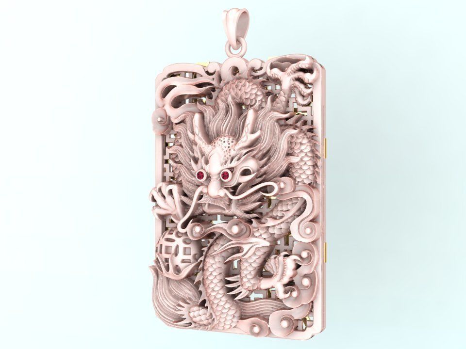 Dragon pendant - Mens pendants 3D print model_5