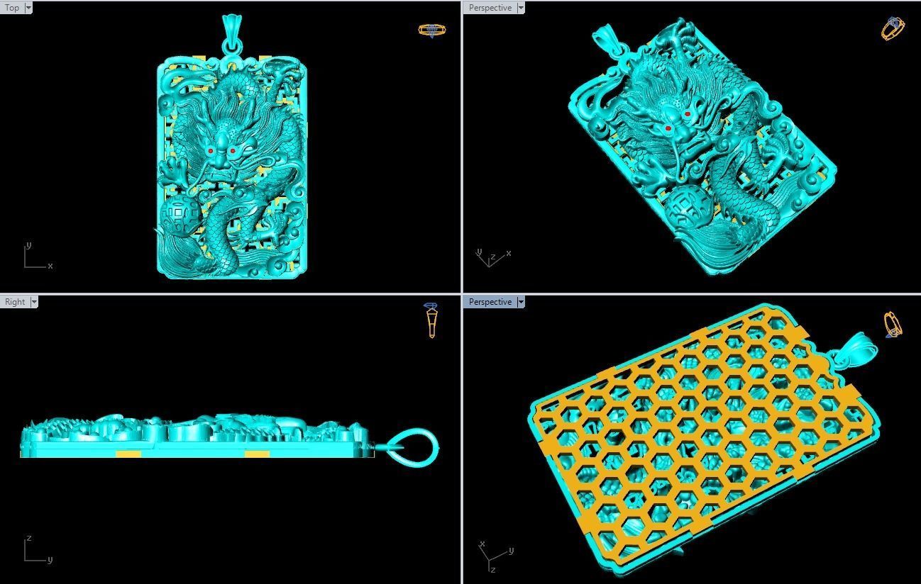 Dragon pendant - Mens pendants 3D print model_9