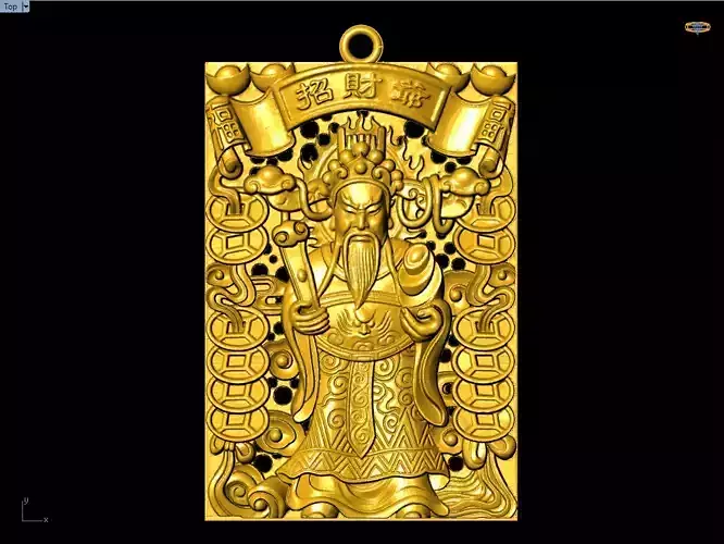 Pendant of god of wealth - Fortune pendant -Lucky pendant