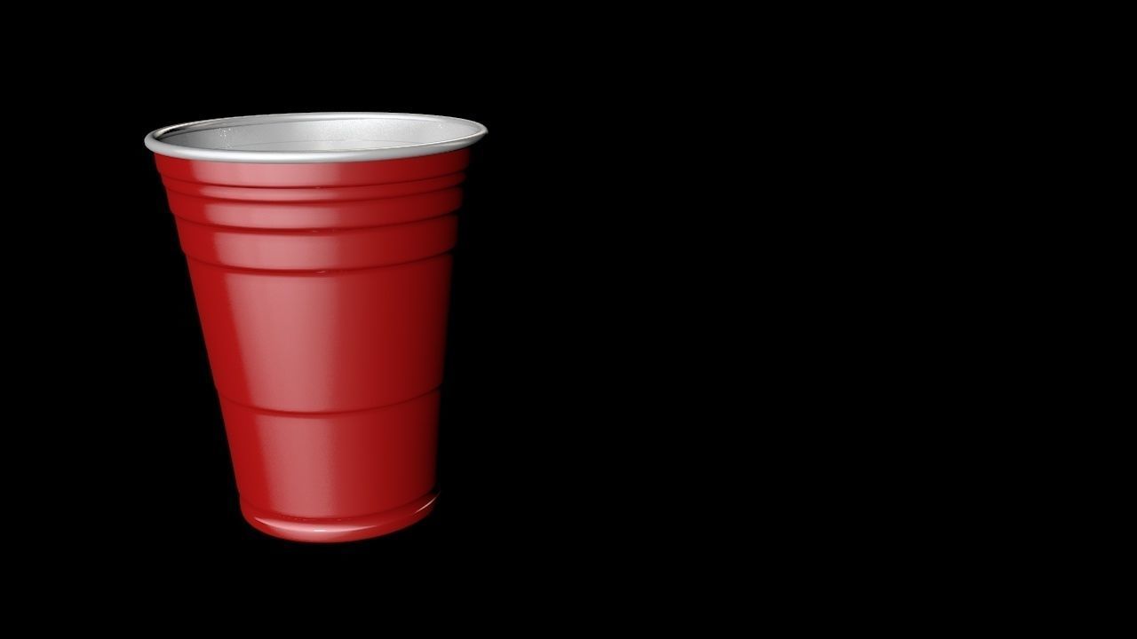 Red Plastic Party Cup 3D model_3