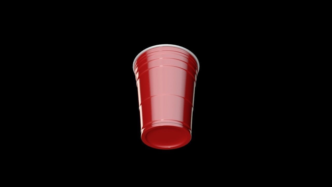 Red Plastic Party Cup 3D model_4