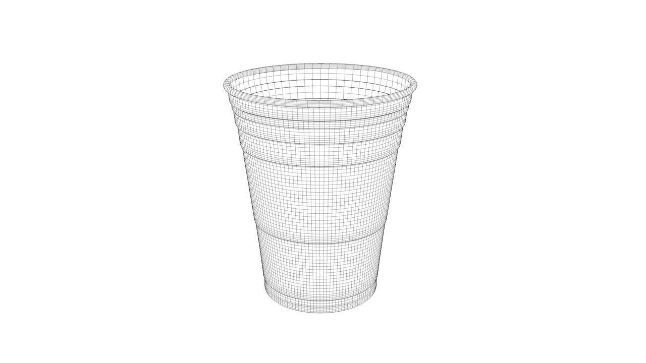 Red Plastic Party Cup 3D model_5