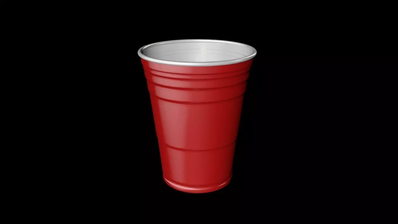 Red Plastic Party Cup 3D model_0