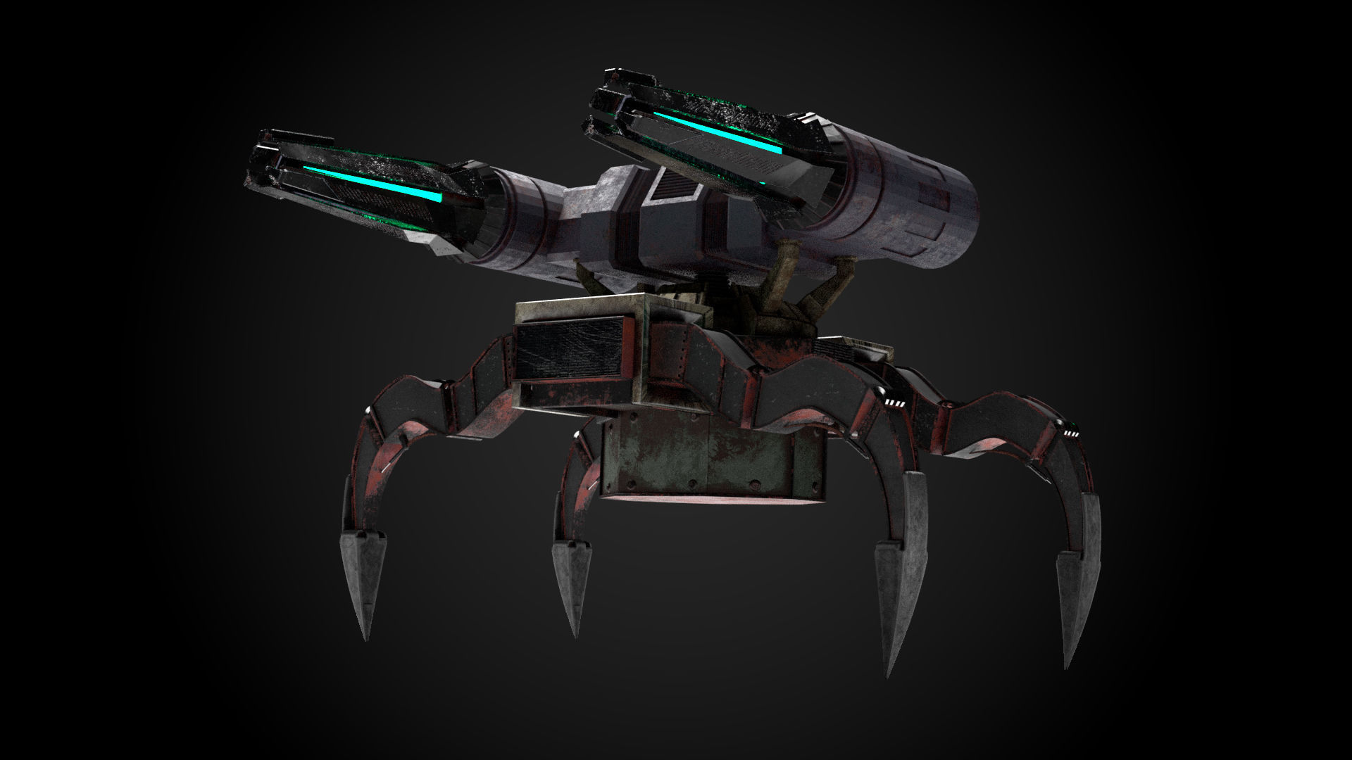 4 legs robot 3D model_2