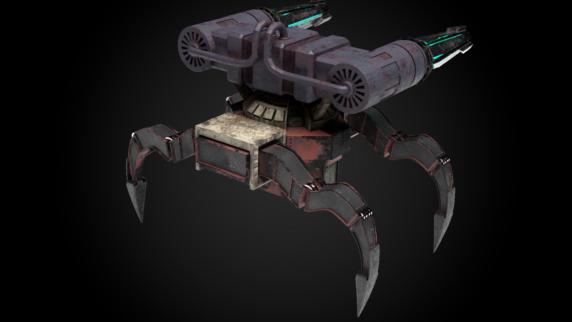 4 legs robot 3D model_3