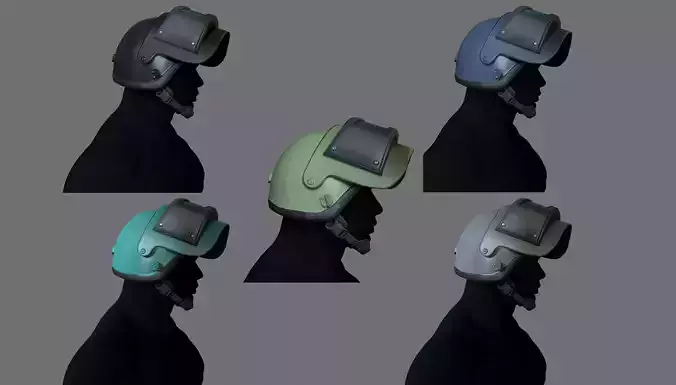Russian Assault Helmet  PSH-77  low-poly 3d model