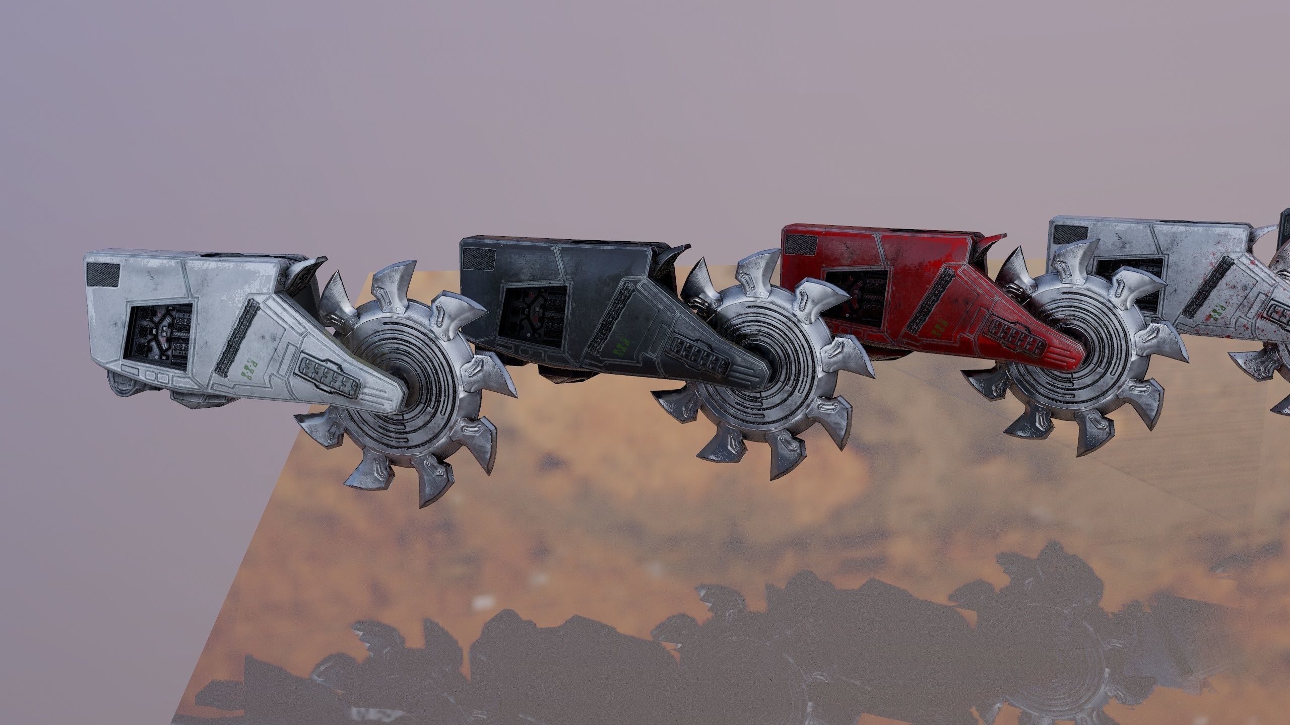 Sci-Fi Saw Low-poly 3D model_4