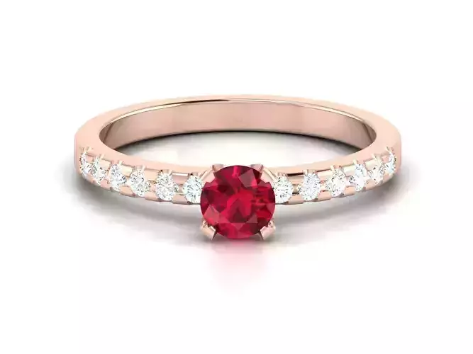 Women solitaire ring 3dm render detail