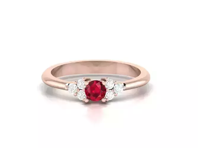 Women solitaire ring 3dm render detail