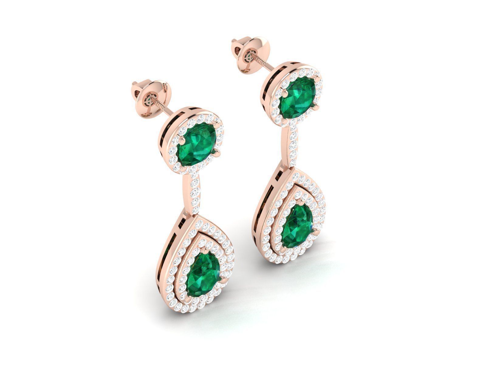 Women earrings 3dm render detail 3D print model_2