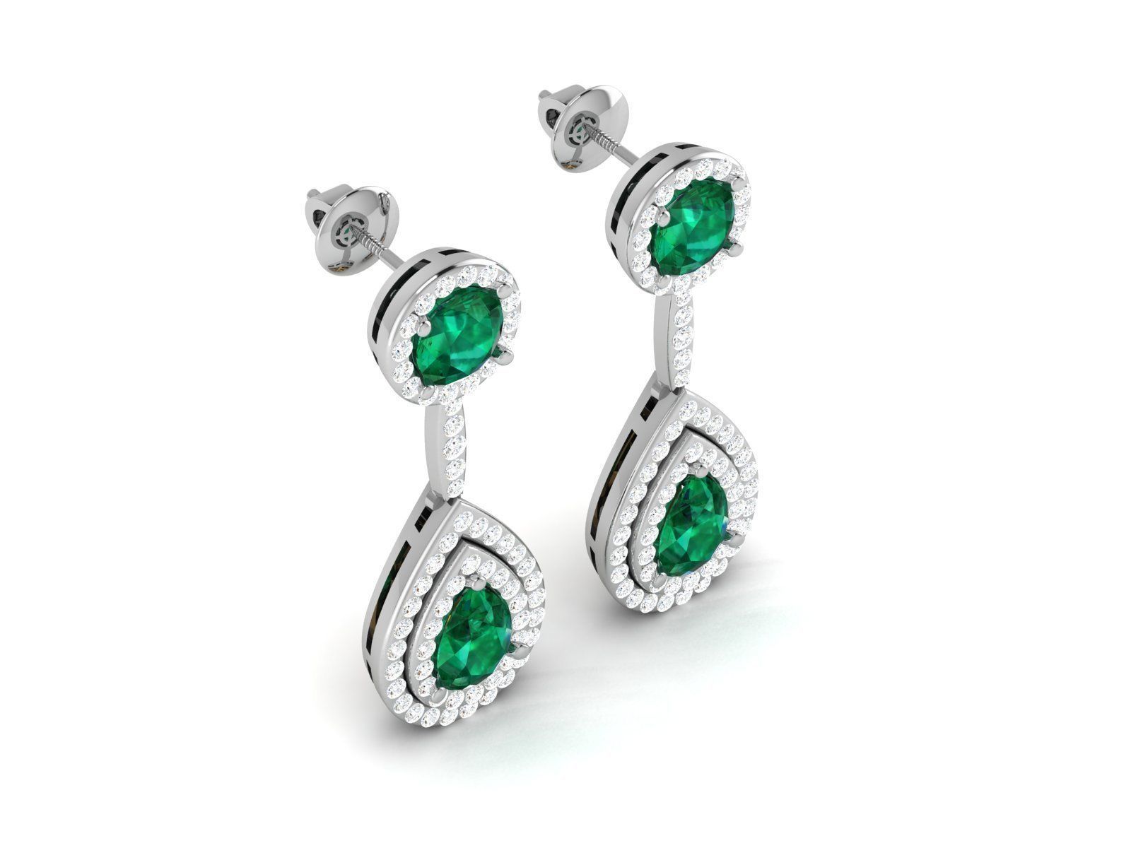 Women earrings 3dm render detail 3D print model_3