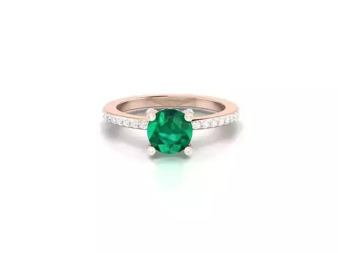 Women solitaire ring 3dm render detail