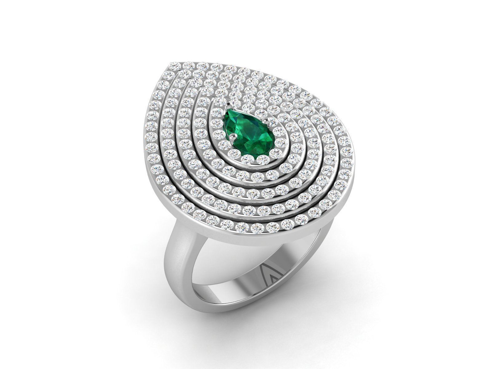 Women cocktail ring 3dm render detail 3D print model_3