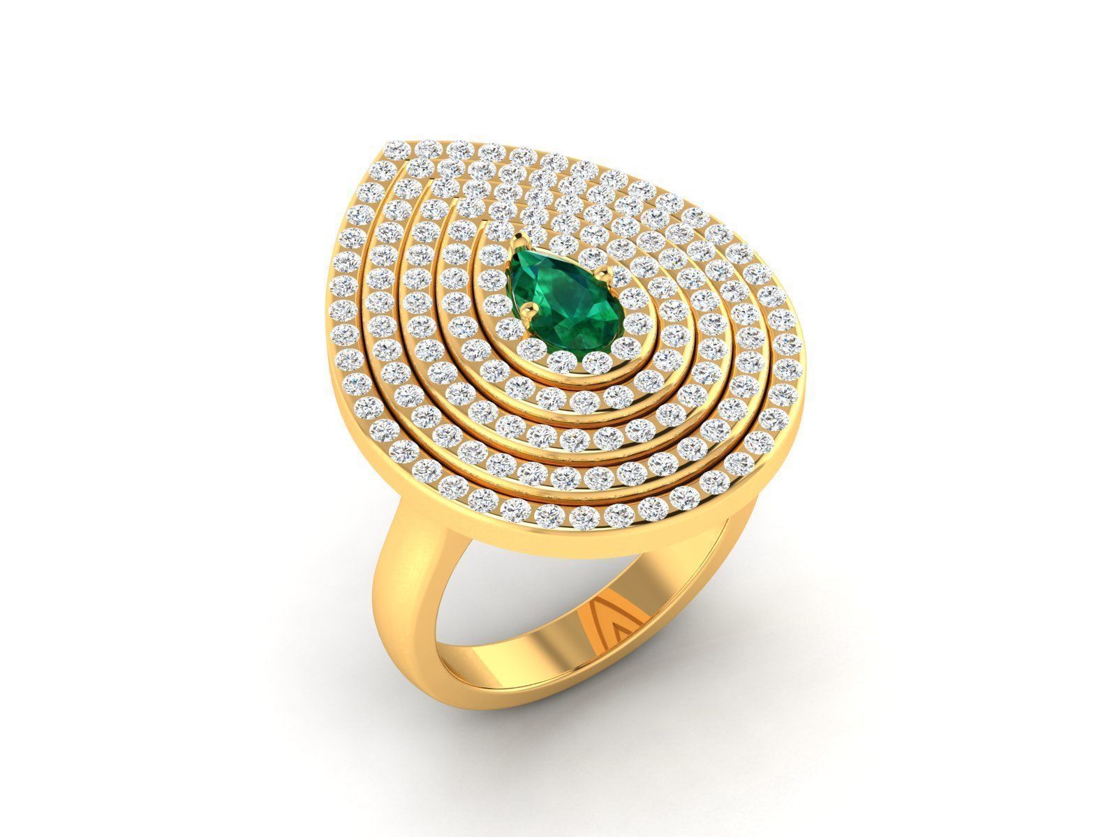 Women cocktail ring 3dm render detail 3D print model_4