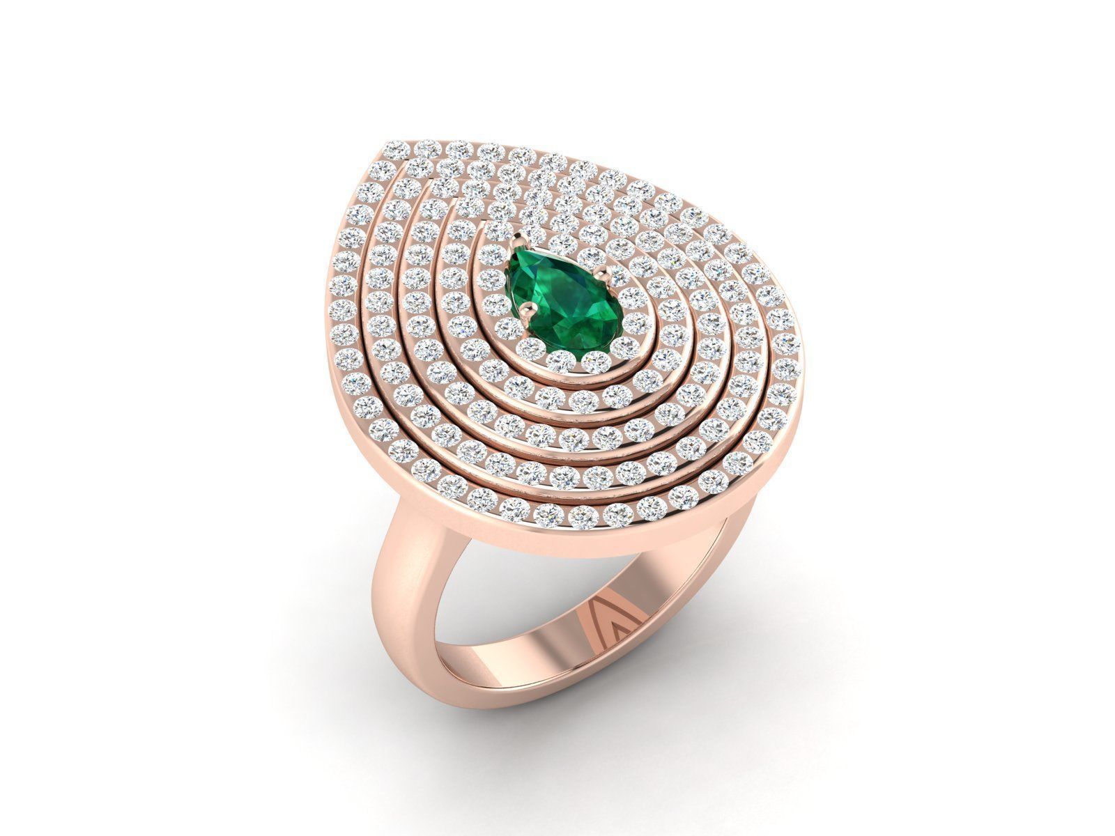 Women cocktail ring 3dm render detail 3D print model_2