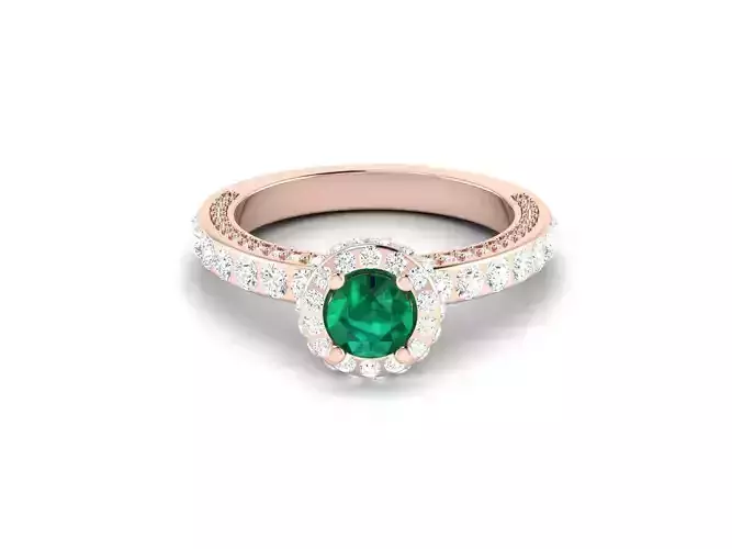 Women solitaire ring 3dm render detail