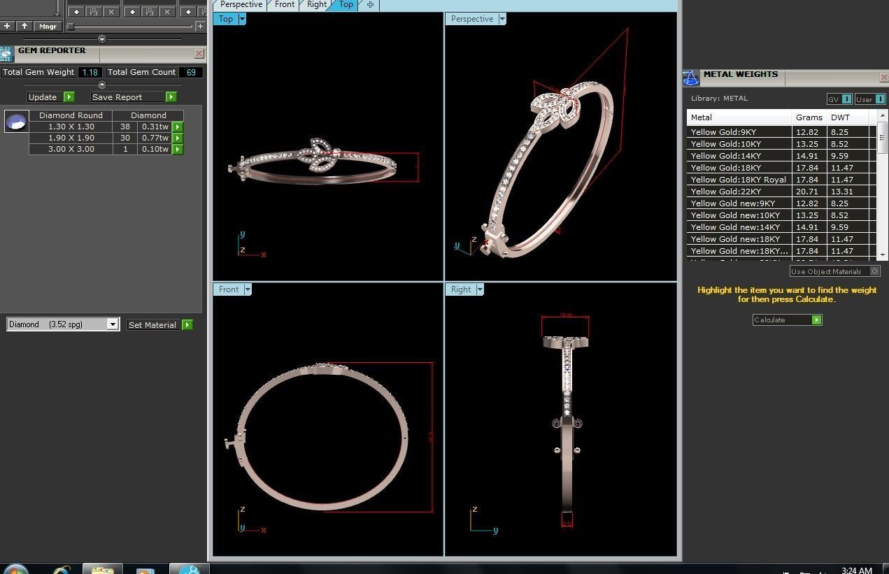 Women bracelet 3dm render detail 3D print model_9