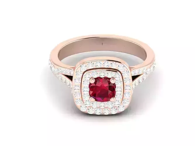 Women solitaire ring 3dm render detail