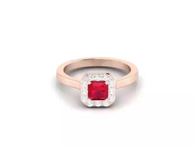 Women solitaire ring 3dm render detail