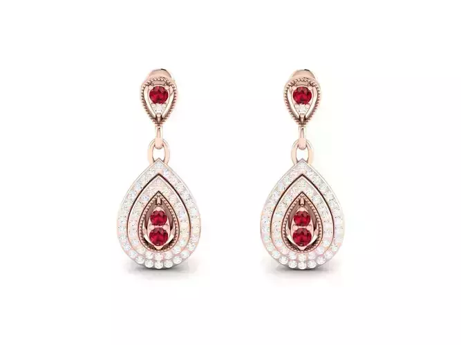 Women earrings 3dm render detail