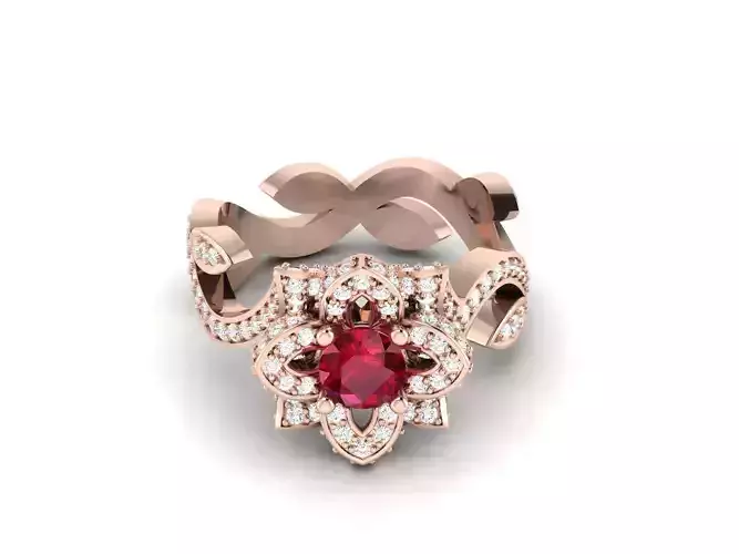 Women cocktail ring 3dm render detail