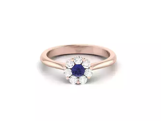 Women solitaire ring 3dm render detail
