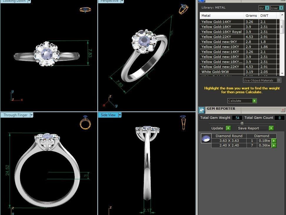 Women solitaire ring 3dm render detail 3D print model_1