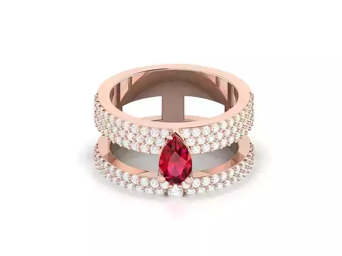 Women solitaire ring 3dm render detail