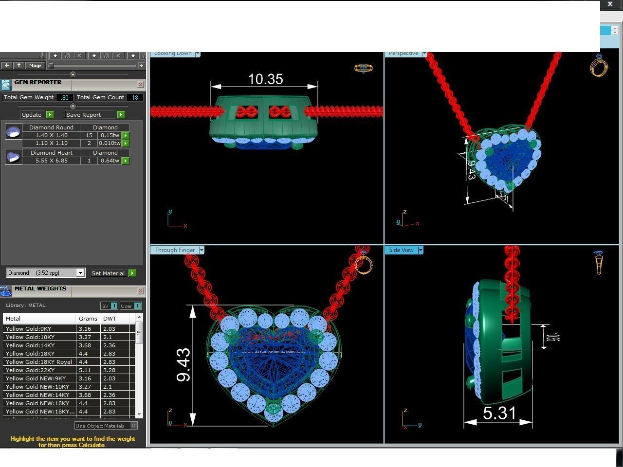Women heart pendant 3dm render detail 3D print model_9
