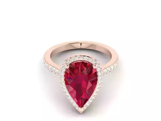 Women solitaire ring 3dm render detail