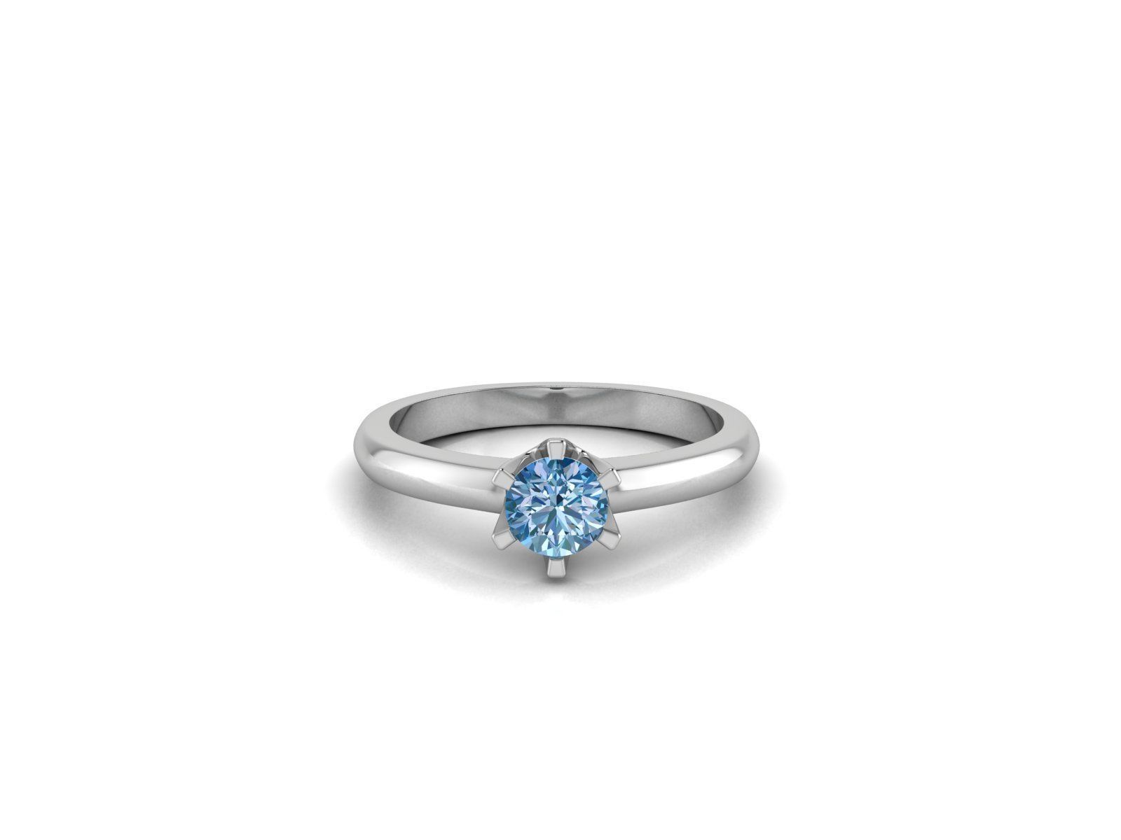 Women solitaire ring 3dm render detail 3D print model_4