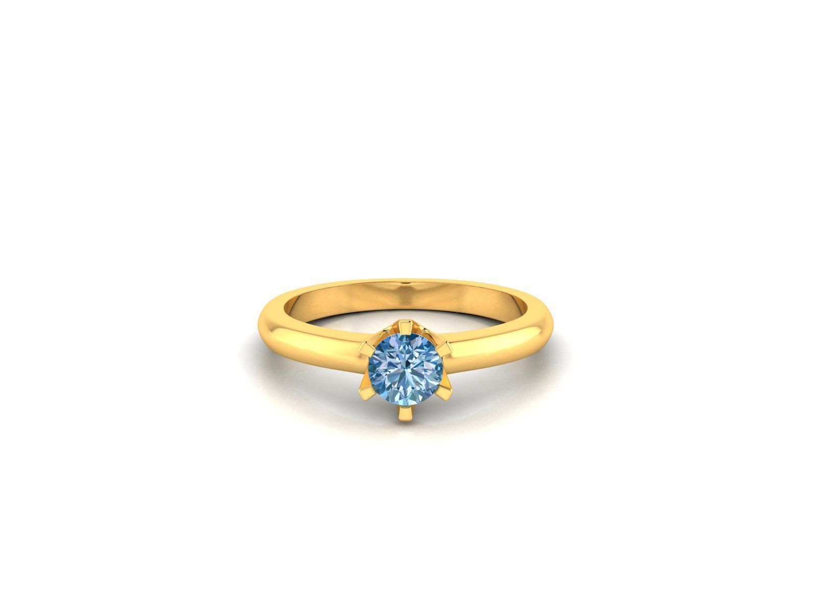 Women solitaire ring 3dm render detail 3D print model_5