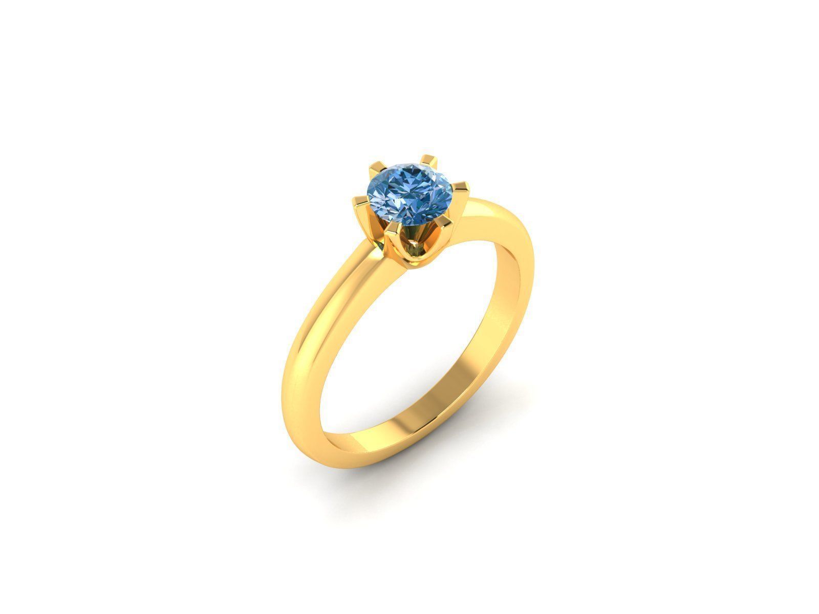 Women solitaire ring 3dm render detail 3D print model_3
