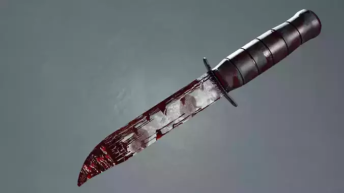 Bloody Zombie Knife Low-poly 3D model