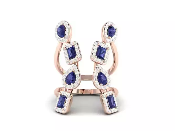 Women cocktail ring 3dm render detail