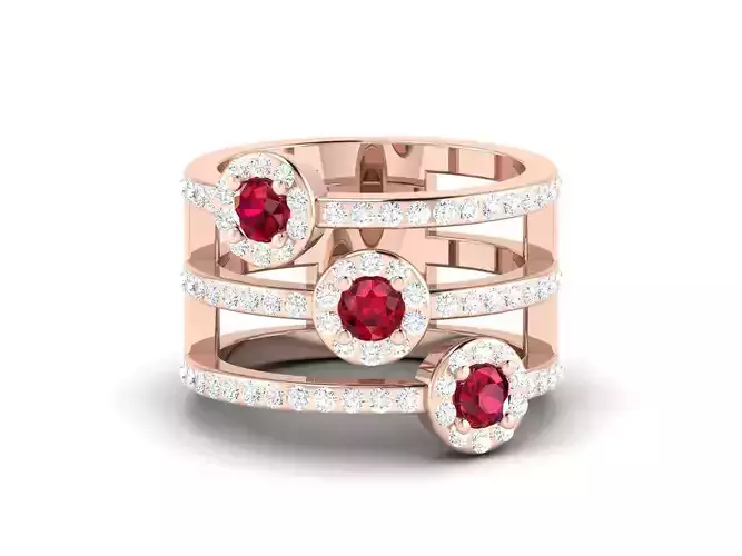 Women cocktail ring 3dm render detail