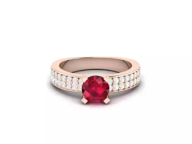 Women solitaire ring 3dm render detail