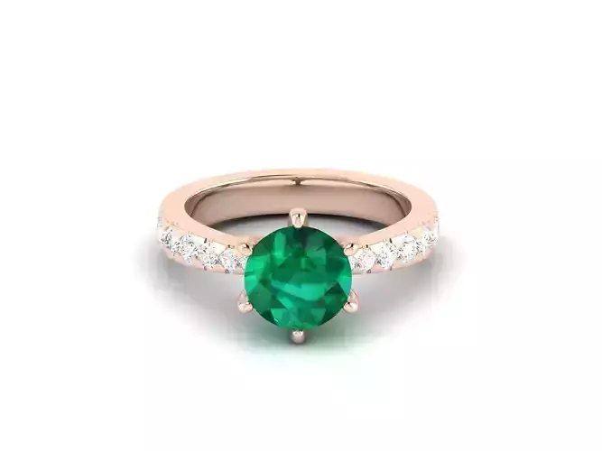 Women solitaire ring 3dm render detail