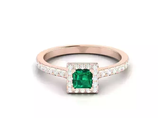 Women solitaire ring 3dm render detail