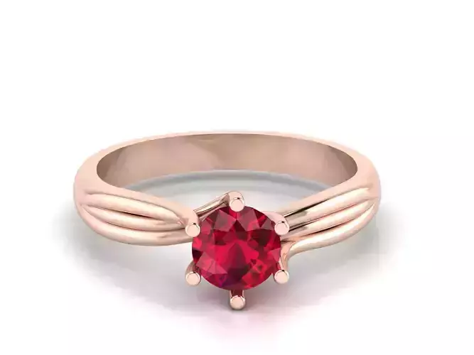 Women solitaire ring 3dm render detail