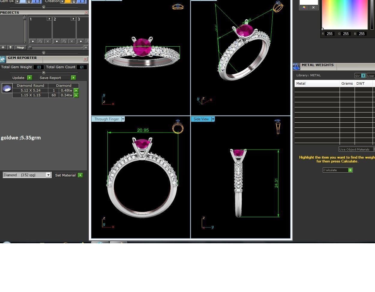 Women solitaire ring 3dm render detail 3D print model_9
